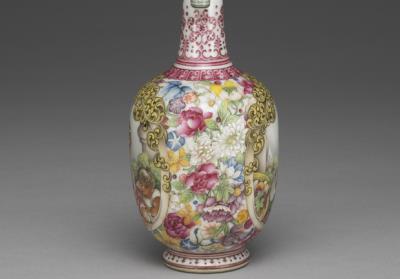 图片[2]-Vase with tubular handles with Western figure on a polychrome ground in falangcai painted enamels, Qianlong reign (1736-1795), Qing dynasty-China Archive